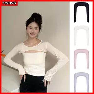 Khăn choàng tập Yoga mùa hè YRBWD, Khăn choàng tay Raglan co giãn thoáng khí chống tia cực tím, chống nắng mỏng dành cho nữ Áo sơ mi điều hòa không khí đi xe đạp Golf Chạy bộ thể thao
