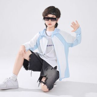 Áo khoác chống nắng trẻ em mỏng nhẹ có mũ – áo UV unisex bé trai bé gái phong cách thể thao