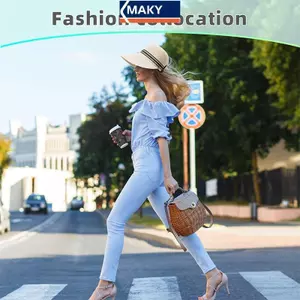 MAKY Thoáng Khí Mùa Hè Mũ Ngư Dân Nữ Ngoài Trời Vành Rộng Chống Nắng Mũ Du Lịch Đi Biển VN