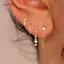 AqToCna 4 Dây Xích Huggie Bông Tai Dành Cho Nữ Thời Trang Hoa Tragus Vòng Bông Tai Sụn Số Lượng Lớn Xuyên Xoắn Trang Sức Lobe Bông Tai AqToCna