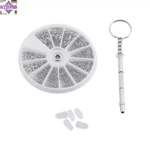 Bộ tuốc nơ vít kính mắt RTJIFSS 1000 chiếc, Bộ công cụ sửa chữa đồng hồ bằng thép không gỉ hình đĩa, Bộ tuốc nơ vít 12 lưới bền bỉ có miếng đệm mũi Bảo trì kính mắt