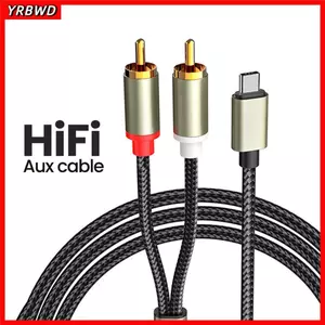 Loa YRBWD Type C đến 2 RCA 1m USB C Dòng âm thanh Dây Aux