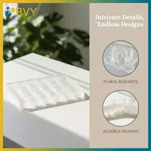 BVY 3D Khuôn Làm Móng Silicon DIY Cho Thiết Kế Hoa Làm Móng Tay Nghệ Thuật Linh Hoạt Trang Trí Móng Tay Mẫu Cho Salon Tại Nhà Sử Dụng.