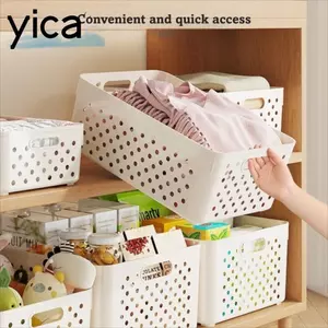 Giỏ đựng quần áo YICA, Giỏ đựng đồ chơi nhỏ / vừa / lớn đa chức năng, Giỏ làm sạch trái cây có thể xếp chồng lên nhau bằng nhựa bền Tổ chức tại nhà