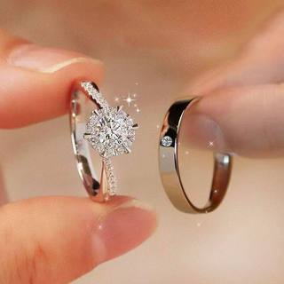 nhẫn đôi nhẫn đôi nam nữ Mô Phỏng Nhẫn Kim Cương Giả Cặp Đôi Cưới Sống Miệng Có Thể Điều Chỉnh Cầu Hôn Ảnh Nghi Lễ Sử Dụng Đạo Cụ