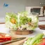 Bát trái cây thủy tinh Đồ ăn nhẹ Hạt bỏng ngô Bát bảo quản Đế gỗ S