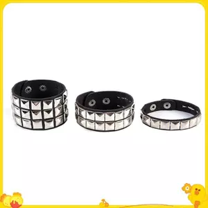 Độc Đáo Đinh Tán Stud Rộng Cuff Punk Gothic Ro Unisex Lắc Tay Vòng Tay Nam Trang Sức