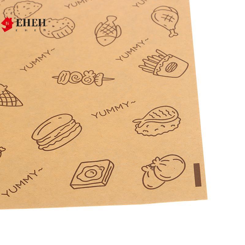 [EHEH] 50 Cái Hoạt Hình Dễ Thương Giấy Sáp Vuông Sandwiches Burgers Khoai Tây Chiên Bọc Túi Giấy Wd Giấy Nướng Thực Phẩm Túi Đựng VN