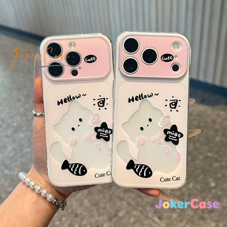 Ốp Lưng Cho IPhone 17 16 15 13 11 14 12 Pro Max AIR XR 7 8 16 15 Plus Bìa trong suốt in hình mèo con tối giản
