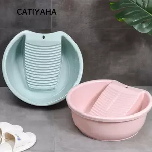 Chậu rửa đồ lót CATIYAHA, Chậu rửa dày 2IN1, Bồn giặt chống trượt tiện lợi nhẹ trong một cho quần áo giặt tay