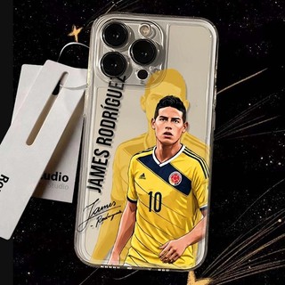 Ốp lưng trong suốt James Rodriguez đội tuyển Colombia số 10 vẽ tay Bảo Vệ Camera Cấp iPhone 17/16/15/14/13/12/11/X Max
