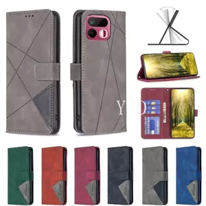 YJD Ốp Lưng Cho Realme 16T Nút Từ Tính Hình Thoi Da Khe Cắm Thẻ Chống Rơi Vỏ Điện Thoại