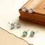 Bông tai bạc thiết yếu hình tam giác Leroy FANCIME màu trắng CZ