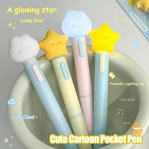 2 Miếng Vui Nhộn Glow Gel Bút Phát Sáng Viết Văn Phòng Phẩm Xoắn Gel Mực Bút Ngôi Sao Dễ Thương Bỏ Túi Bút Cho Trẻ Em saixit2vn
