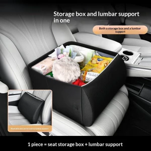 Xe Sắp Xếp Ghế Hộp Bảo Quản Thắt Lưng Ô Tô Hỗ Trợ Hai Trong Một Có Thể Gập Lại Gối Thắt Lưng Hộp Bảo Quản Đồ Dùng Xe Hơi
