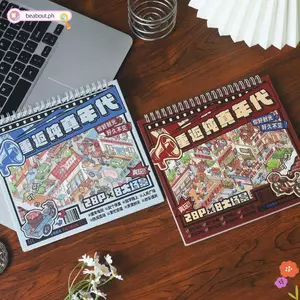 BEABOUT Nhãn dán cảnh thu nhỏ, Dòng thời thơ ấu 8 cảnh Nhãn dán cảnh Mini, Nhãn dán xếp chồng cắt khuôn PET Ngày lễ