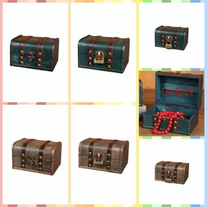 DARON Retro Kho Báu, Hộp Sắp Xếp Trang Sức Cổ Thiết Thực, Gỗ Tinh Tế Có Khóa Hộp Bảo Quản Đạo Cụ
