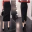 Phụ Nữ Váy Bút Chì Nữ Cao Cấp Bodycon Váy Maxi OL Văn Phòng Co Giãn Chia Váy Làm Việc