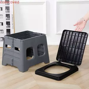 COCODECOVED Nhà vệ sinh gấp di động, PP có nắp Nhà vệ sinh cắm trại ngoài trời, Đa chức năng chuyên nghiệp Xe tải gấp nhẹ Nhà vệ sinh Cắm trại Du lịch