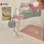 Kính màu đỏ hình hoa hồng Thủy tinh hình hoa hồng có lá hoa hồng màu 150 / 400ml Cốc Cotail màu đỏ hình hoa hồng VN