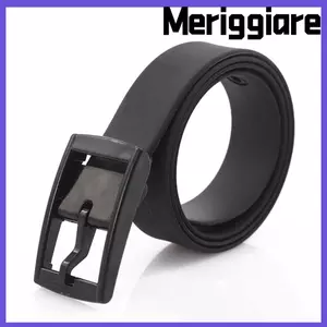 Thắt lưng silicon MERIGGIARE, Cặp đôi Thiết kế thương hiệu sang trọng Thắt lưng khóa ghim vuông, Dây thắt lưng miễn phí bằng kim loại thông thường