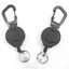 Giá đỡ huy hiệu Carabiner AWNGD, Móc khóa có thể thu vào chống trộm hạng nặng, 31,5 ” Dây thép có thể thu vào ID Huy hiệu Cuộn dây leo núi Khóa leo núi