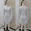 Đầm Mini Boho Sheer Cho Nữ Móc Ren Dài Tay Sâu Cổ Chữ V Bất Đối Xứng Viền Xuyên Qua Váy