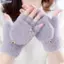 Bluelover Mùa Đông Nữ Nửa Ngón Flip-top Găng Tay Sinh Viên Cô Gái Dễ Thương Hoạt Hình Ấm Áp Mềm Mại Phong Cách Thi Đan Găng Tay Mới
