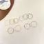 Bluelover 5 Chiếc Đơn Giản Vòng Sóng Bộ Dành Cho Nữ Cô Gái Cá Tính Tính Khí Ngọc Trai Mini Thanh Lịch Đáng Yêu Nhẫn Phụ Kiện Trang Sức Quà Tặng Mới