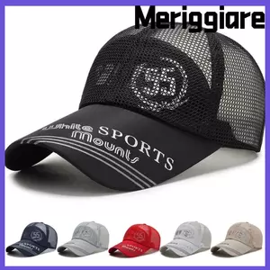 Mũ bóng chày lưới MERIGGIARE, Mũ chống nắng thoáng khí khô nhanh, Mũ Snapback vành rộng có thể điều chỉnh thời trang mùa hè