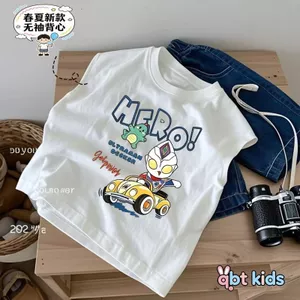 Bé trai (90-140) Áo không tay in họa tiết Ultraman mới mùa hè