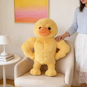 Gấu Bông Vịt Vàng Cơ Bắp Đô Con - Thú Nhồi Bông Vịt 6 Múi Siêu Ngầu, Đủ Size G190