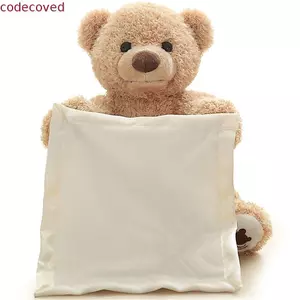 COCODECOVED Peekaboo Bears, Âm nhạc nói ẩn và tìm kiếm Ẩn đồ chơi tìm kiếm, Quà tặng cho trẻ em Âm nhạc điện Thú nhồi bông Đồ chơi sang trọng Gấu nhút nhát Sinh nhật