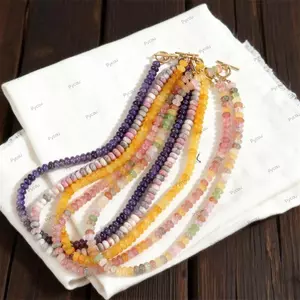 Vòng cổ đá hạt PYCOU, Vòng cổ hạt đầy màu sắc Dopamine, Thời trang mã não Bohemian Aquamarine Đá mặt trăng Đá màu quyến rũ Trang sức nữ