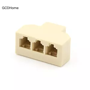 GCDHome 1 Bộ chia RJ11 Bộ chuyển đổi 3 chiều 1 M đến 3 F RJ-11 6P4C Điện thoại Ja Splitter HOT