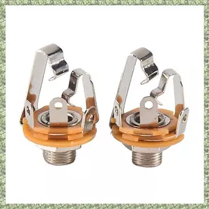 2 Cái 1 / 4 inch 6.35Mm Đầu Vào Âm Thanh Nổi Cắm Ổ Cắm Cho Đàn Guitar Điện, Guitar Pickup Đầu Ra Jack, Phần Đàn Guitar