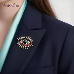 AqToCna Hợp Thời Trang Kim Cương Giả Mắt Pin Huy Hiệu Trâm Cài Thời Trang Cho Văn Phòng Nhìn Đảng Trang Phục Trang Sức Độc Đáo AqToCna