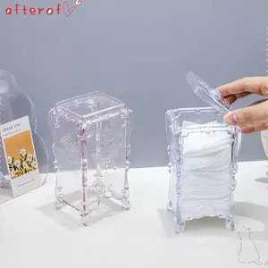 Hộp Bảo Quản Miếng Lót Bông AFTEROF, Hộp Bảo Quản Móng Tay Thiết Kế Trong Suốt, Màu Hồng Bướm Họa Tiết Móng Tay Nghệ Thuật Dụng Cụ Tổ Chức Trang Sức