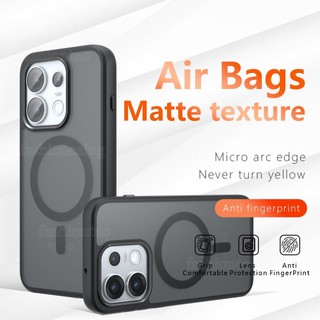 Ốp Lưng Cho Oppo Reno16 Pro F Reno16Pro Reno16F 5G 2026 Matte Skin Feel Trong Suốt Mờ TPU Ốp lưng Acrylic Từ Tính Với Áo Giáp Sạc Không Dây Ốp Lưng Chống Sốc