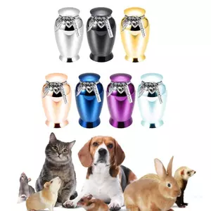 Hàng đầu Thanh Lịch Mất Thú Cưng Hỏa táng Urn Hợp Kim Nhôm Tưởng Niệm Urn Hộp Có Dây Xích Đóng Cửa Mèo Chó Tưởng Niệm Đồ Lưu Niệm