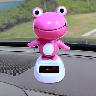 Mới Hồng Chạy Bằng Năng Lượng Mặt Trời Bobble Đầu Ếch Năng Lượng Mặt Trời Dễ Thương Nhảy Múa Đầu Ếch Lắc Đồ Chơi Bảng Điều Khiển Ô Tô Trang Trí saixit2vn