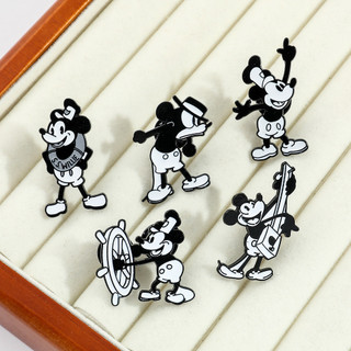 5 Cái / bộ Hoạt Hình Hợp Kim Mickey Trâm Cài Đen Trắng Chuột Mickey Kim Loại Huy Hiệu Quần Áo Túi Trang Trí Pin