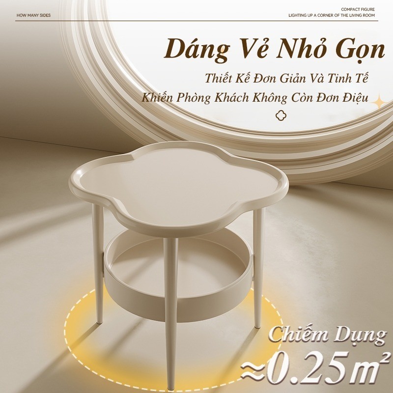Bàn Trà Trang Trí Phòng Khách Hình Cỏ 4 Lá, Bàn Đầu Giường Phòng Ngủ Decor Phong Cách Bắc Âu DINO