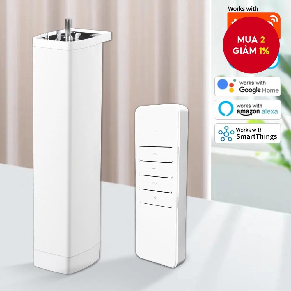 Hoạt động với mô tơ rèm điện thông minh Tuya Wifi với điều khiển từ xa ...