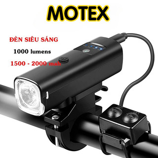 【MOTEX】Đèn xe đạp siêu sáng 1000 lumens cảm biến ánh sáng tiết kiệm pin, có còi sạc USB