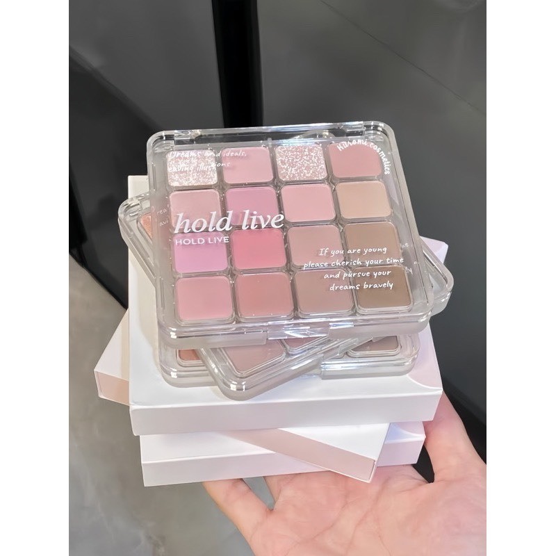 Bảng Phấn Mắt HOLD LIVE HL716 16 Ô Sunset Magic Trang Điểm Mắt Nhũ Mịn Lì