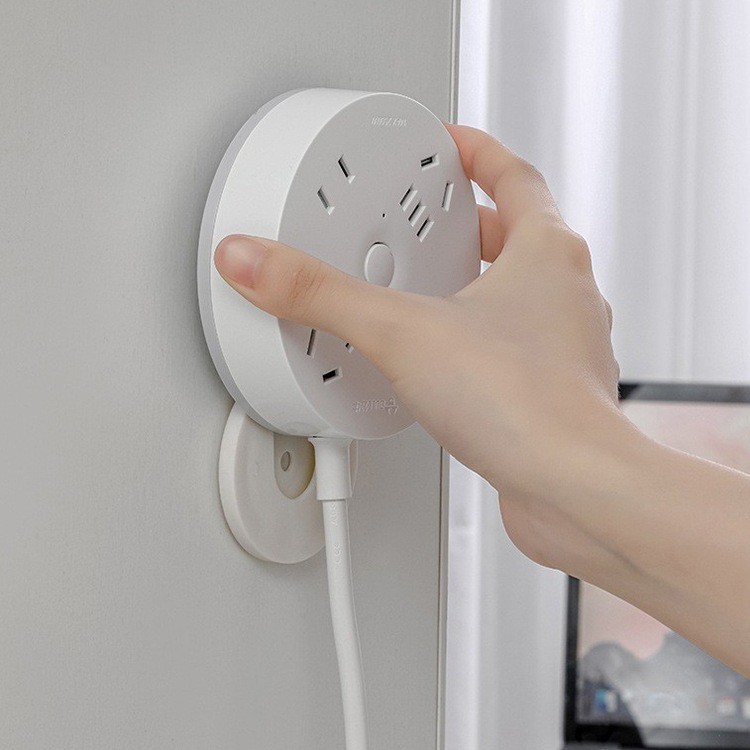 [Sẵn sàng] 1 miếng Giá đỡ dải nguồn treo tường tự dính / Bộ cố định ổ cắm miễn phí đục lỗ cho bộ sắp xếp giá đỡ dải nguồn