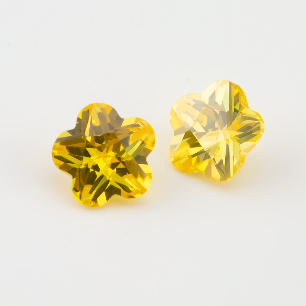 Đá Cubic Zirconia màu vàng cắt hoa từ 3x3mm đến 10x10mm, bộ 15 hoặc 30 viên, phù hợp DIY trang sức