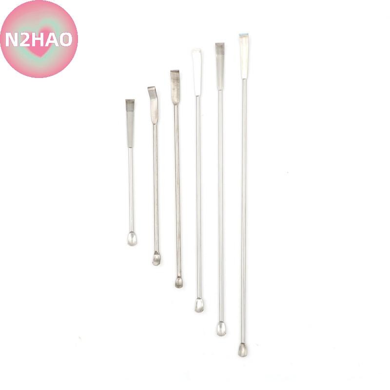 N2HAO Phòng thí nghiệm bằng thép không gỉ Micro Thìa thuốc Muỗng Xẻng Dược phẩm n