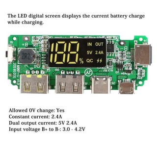 Mạch Sạc Dự Phòng QC 3.0 Có LCD Hiển Thị, Nhiều Cổng USB/Type-C, Hỗ Trợ Đa Giao Thức Sạc Nhanh Samsung/Apple/Huawei